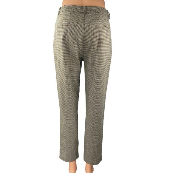 MNG Mango Womens Brown Tan Houndstooth High Waist Trousers Dress Pants Size 4 - Picture 3 of 4